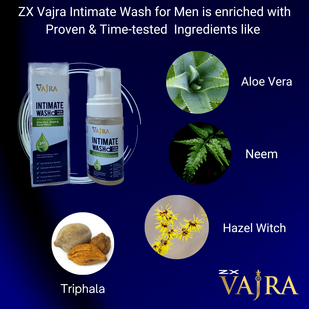 ZX Vajra Intimate Wash for Men  | pH Balanced | 100 ML